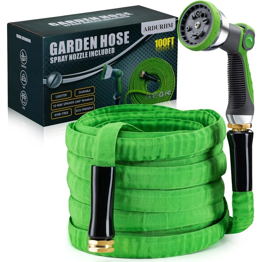 Garden Hose 5/8 in. x 100 ft - Lightweight Super Flexible Water Hose Kink-Free